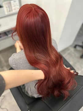 ペレ 栄店(PELE) くびれヘア/アプリコットオレンジ/夏のヘアアレンジ/栄