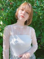 コンティロミー(CONTI ROMMY.) 本厚木◎前髪あり小顔ショートボブ◎ブリーチホワイトブロンド◎