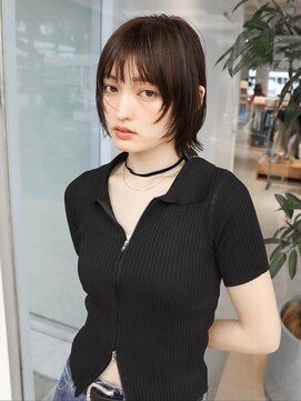 シュリット(schritt) 暗髪ツヤカラーウルフレイヤー外ハネボブ　渋谷KAZU