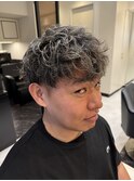 【翔】メンズルーズショートマッシュシャドウパーマメッシュ