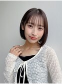 フレンチミニボブ切りっぱなしボブ前髪あり丸顔大人K20260202