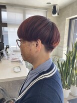 ヘアアンドメイク アリス(hair&make ALICE produce by COLT)&nbsp;刈り上げマッシュショート　ハイライト　レッド　イノア