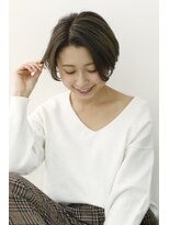 イグレックビス(igrek bis) IGREKBISジグザグバング×ブルージュ×3Dカラー×ミニマムボブ