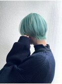 ミントグリーンハイトーンブリーチダブルカラー浦和髪質改善
