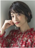 大人かわいい丸みショートボブ[美髪似合わせカットアースカラー]