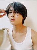 メンズ/シースルーマッシュ/韓国風/マッシュ/センターパート