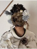 フラワーヘアアレンジ 着物