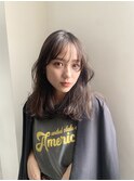 レイヤーミディアム*レイヤーカット*顔周りレイヤー*グレージュ