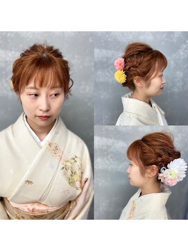 トゥージュ ベル(Toujours Belle) アレンジヘアセット×訪問着の着付け～二重太鼓