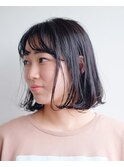 内巻きボブパーマ