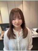 髪質改善グレージュカラーカーキベージュレイヤーロング錦糸町