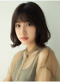 大人可愛い切りっぱなしひし形レイヤーカットモカベージュ