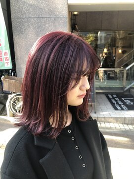 エトラ 渋谷店(etora) チェリーピンクハイライト　レイヤーカット