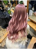 ピンクハイライトエクステ