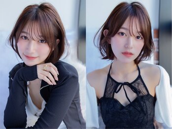 エニー 栄(Any)の写真/【KAMI CHARISMA 2025カット部門受賞サロン】黄金比で作るひし形シルエットの小顔魅せカットで大人可愛く◇