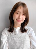 くびれヘア レイヤーカット アプリコットオレンジ ハイライト ☆