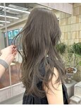ブリーチなし オリーブグレージュ アッシュ 赤味消し 春カラー