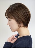 表参道切りっぱなしボブミディアムボブグレージュカラー40代50代