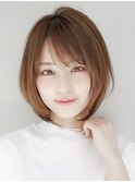 【GEEKS渋谷】くびれボブ/冬カラー/マロンベージュ/ブリーチなし