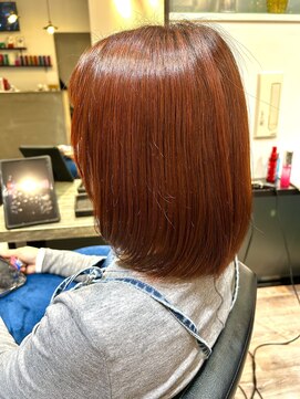 コラソン(corazon) 顔まわりカット+ブリーチなしオレンジカラー