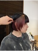 インナーカラー &nbsp;beige×red