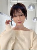 丸みショートボブ/カーテンバング/顔周りカット/■28