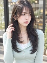 セン バイ エント(sen by emt)&nbsp;レイヤーカット/黒髪/前髪あり/顔周りカット/20代