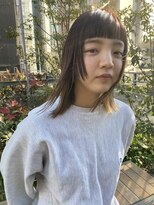 ネオリーブ アンド 渋谷店(Neolive &)&nbsp;斜めバング/グレージュカラー/シルキーベージュ/韓国/渋谷