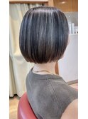 大人可愛い20代30代40代ダークアッシュアンブレラカラーボブ
