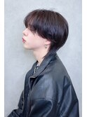 センターパートウルフ　曲がる縮毛矯正