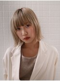 【外ハネボブ/阿部達哉】ブリーチ/ケアブリーチ/ハイトーン