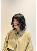 黒髪ウルフ × パーマスタイル