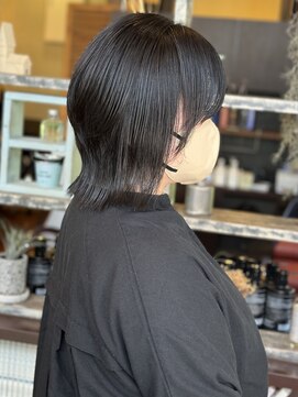 ヘアーメイク アチャ(hair make accha) デザインカラー/レイヤーカット/ウェットヘア/オリーブベージュ