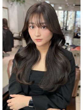 フォルテ プリモ 焼津 藤枝(FORTE PRIMO) デザインカラー/韓国風小顔レイヤーカット/オリーブベージュ