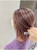 【Feria渋谷】ピンクベージュ/バレイヤージュ/ボルドー