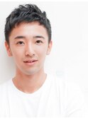 スパイキーショートブルーブラックビジネススタイル