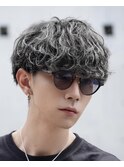 メンズハイライトパーマ緩め波巻きパーマメッシュパーマ縦落ち