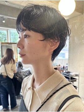 パーク(PARK) コンパクトショートパーマショートボブ黒髪パーマッシュショート