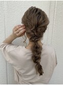 編み下ろしパーティーヘアセット結婚式ヘアアレンジ池袋韓国ヘア
