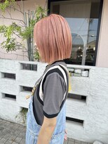 ウニレ バイ センス(unire by sense)&nbsp;【ブリーチ２回】切りっぱなしボブ×ペールオレンジカラー