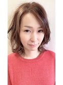 ひし形無造作、インナーカラー、ボブディ