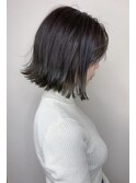 アッシュグレー_マロンベージュ Aラインボブ かきあげ