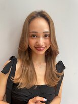 ロンド ストラーダ 心斎橋(Lond strada)&nbsp;韓国前髪顔周りロング×インナーグレージュ[心斎橋/髪質改善]