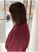 "久保田"切りっぱなしボブ地毛風ストレートぱっつん前髪