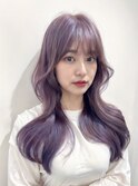 レイヤーロング 小顔カット 2wayバング 韓国ヘア 髪質改善