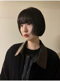 ブルーブラック/前上がりボブ/フルバング