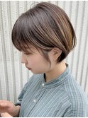 直毛さんでも丸みショートボブ