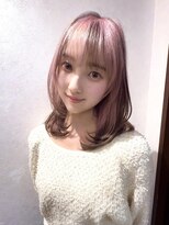 アース 小松店(HAIR&MAKE EARTH)&nbsp;ホワイトピンク_カチューシャカラー_エンドカラー_ハイトーン