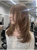 レイヤーカット ブラウン ベージュ ダブルカラー