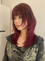 ヒビヲ(HIBIO)&nbsp;ハイトーンカラーミディアムレイヤーカットミルクティーベージュ